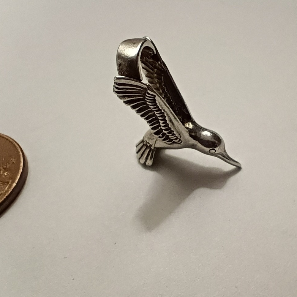 Vintage Sterling Hummingbird Charm - Picture 3 of 3
